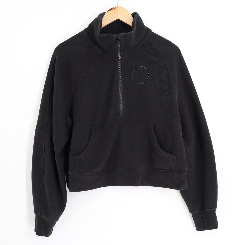 Lululemon Women's Sz M/L Scuba Oversized Funnel Neck Half Zip Black